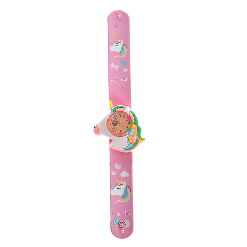 Ceas de mana roz cu unicorn