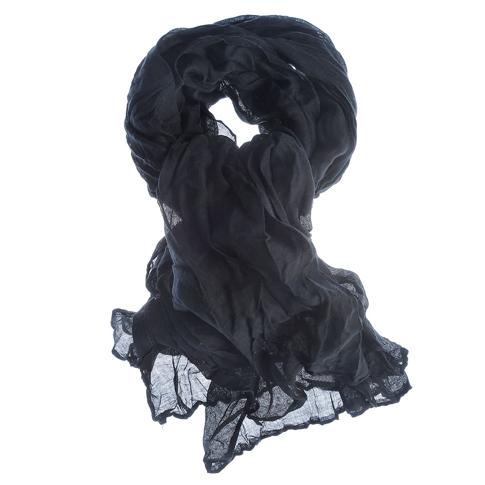Esarfa neagra creponata
