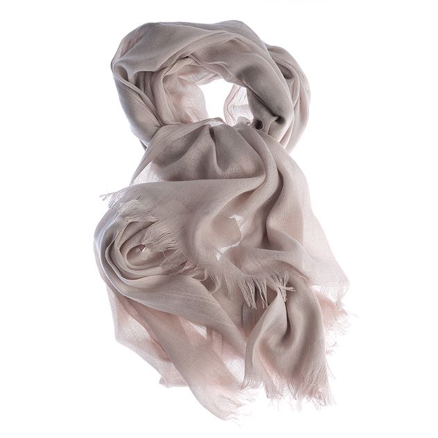 Esarfa bej cu margini franjurate