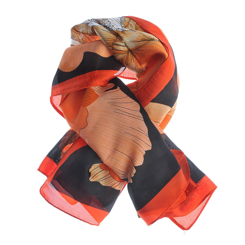 Esarfa cu floare portocalie - 3 | YEO