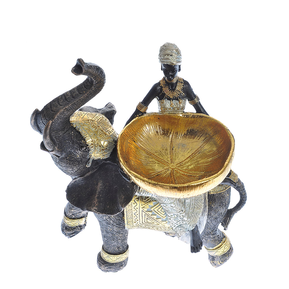 Statueta elefant cu tava aurie 29 cm - 1 | YEO