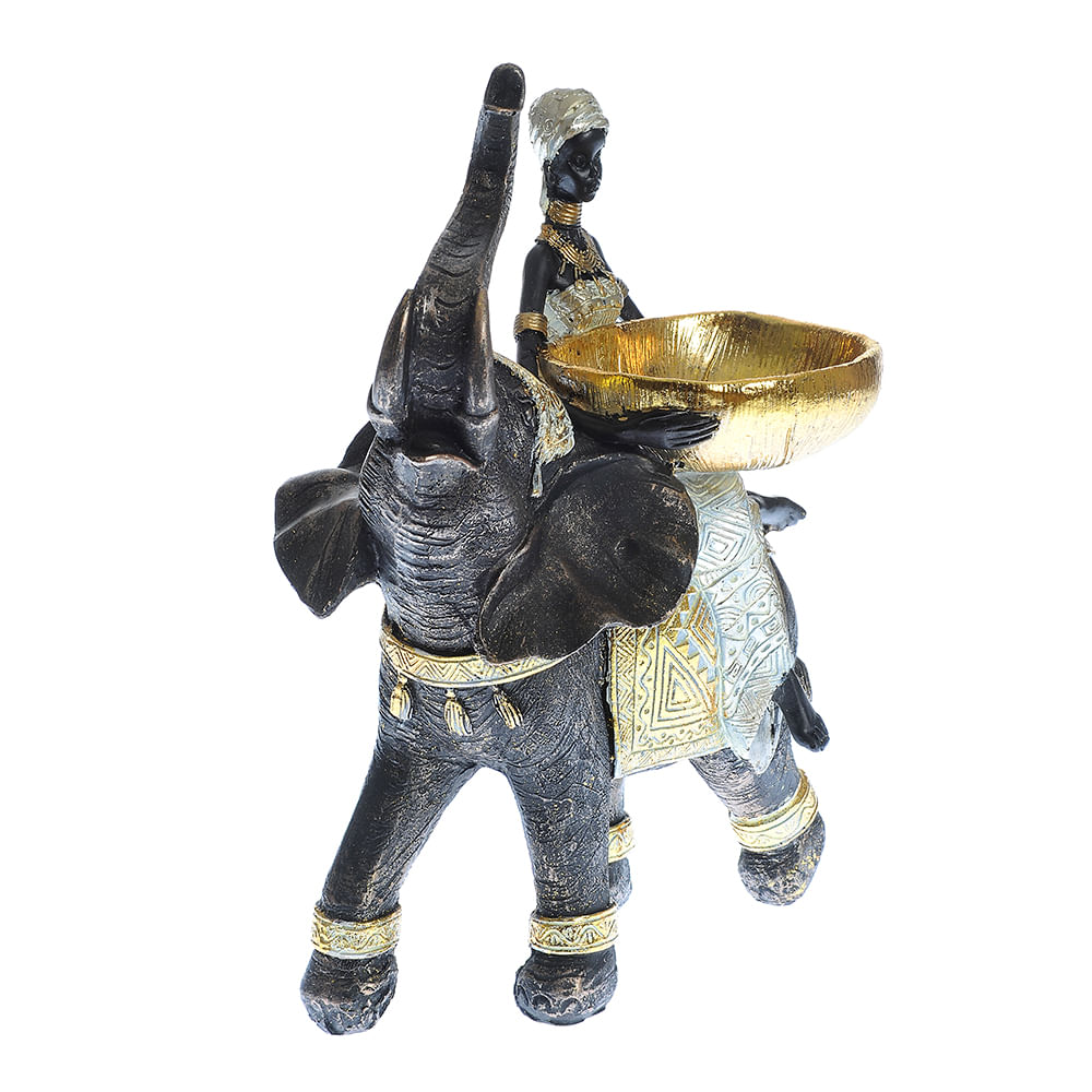 Statueta elefant cu tava aurie 29 cm - 2 | YEO