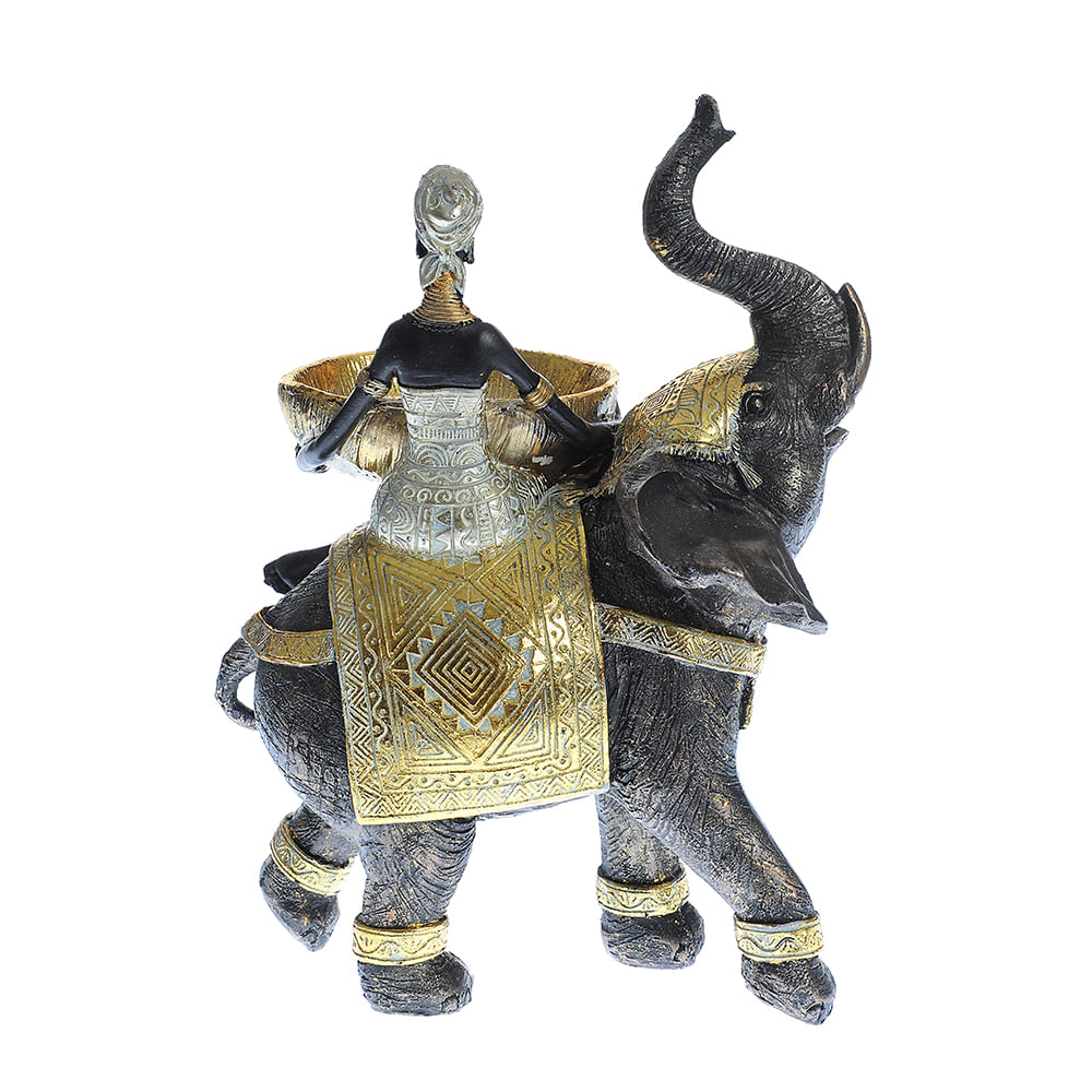 Statueta elefant cu tava aurie 29 cm - 3 | YEO