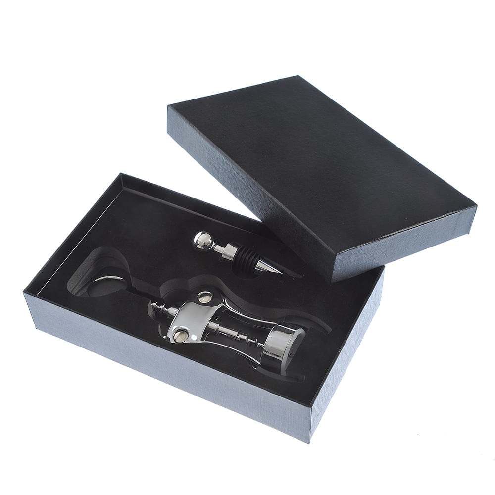 Set tirbuson cu dop pentru sticla de vin - 1 | YEO