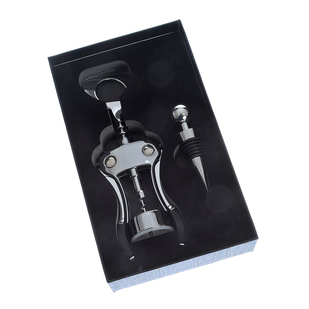 Set tirbuson cu dop pentru sticla de vin - 2 | YEO
