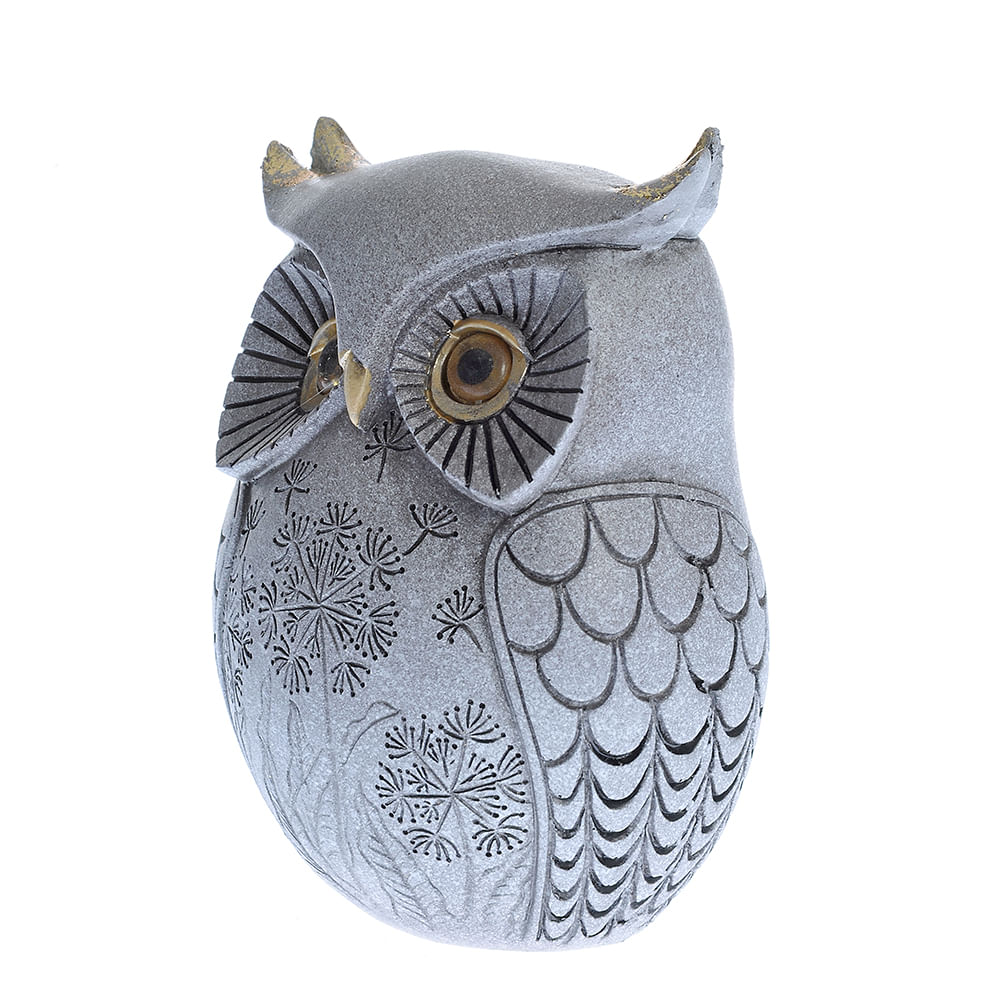 Statueta bufnita gri 15 cm - 2 | YEO