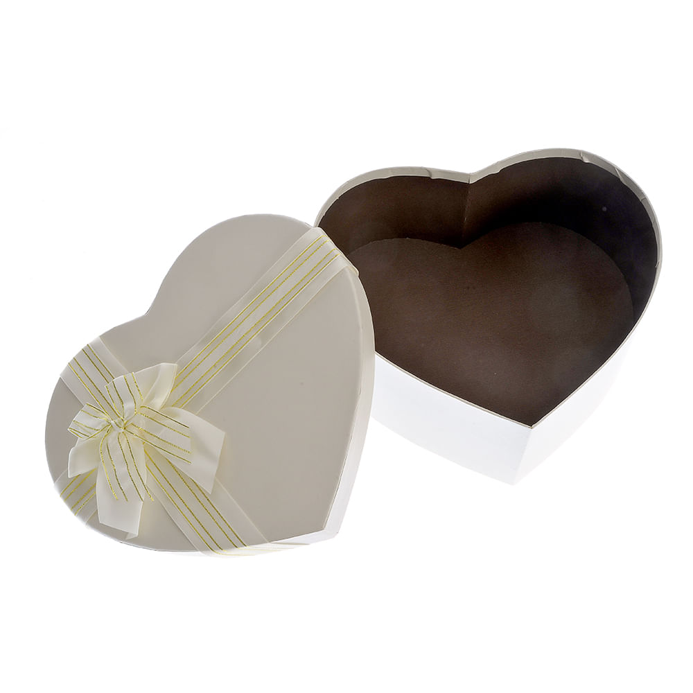 Cutie cadou inima alba 23 cm - 3 | YEO