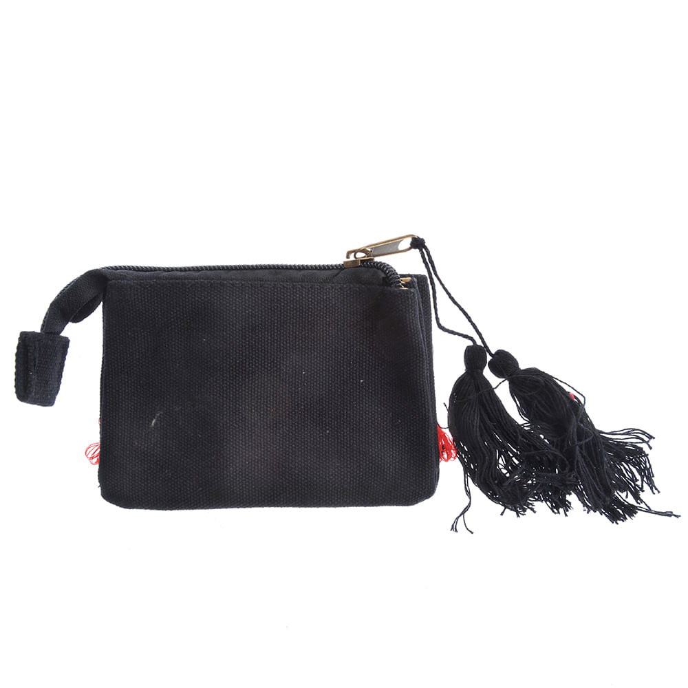 Portofel negru cu print traditional - 2 | YEO