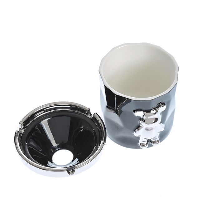 Scrumiera neagra 10 cm