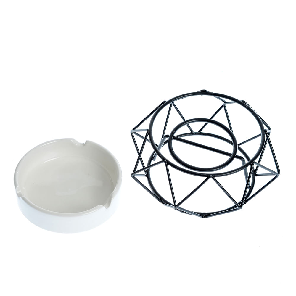 Scrumiera cu cadru metalic negru - 3 | YEO