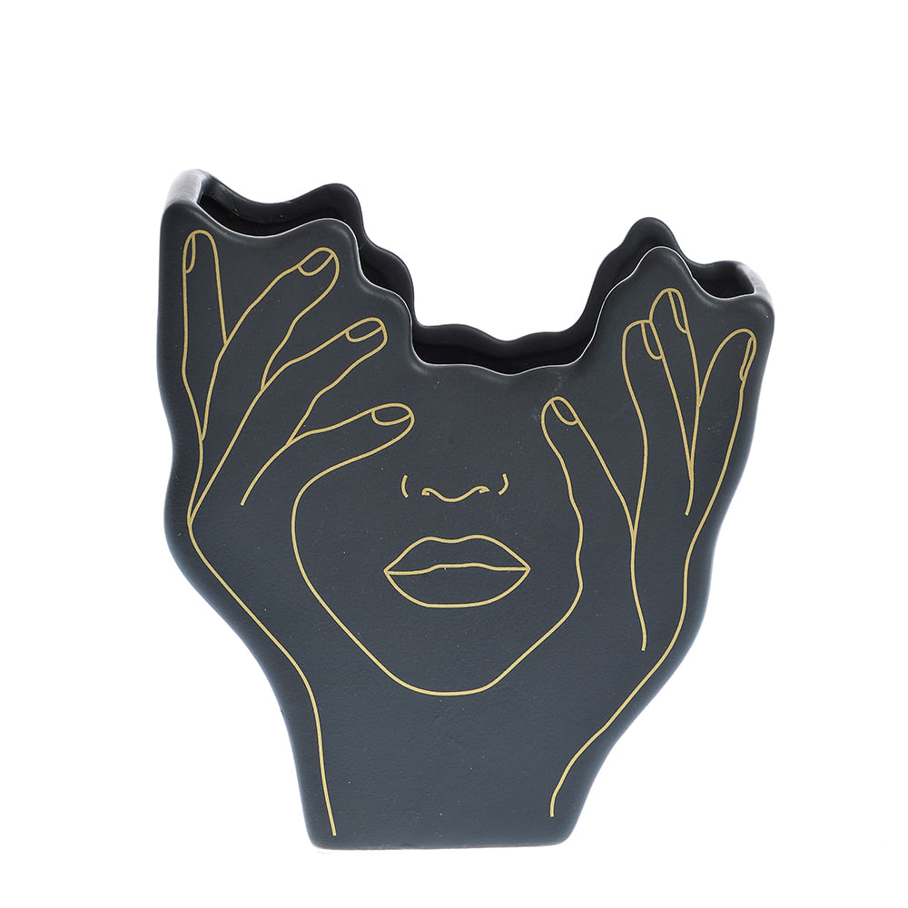 Vaza neagra din ceramica 16 cm