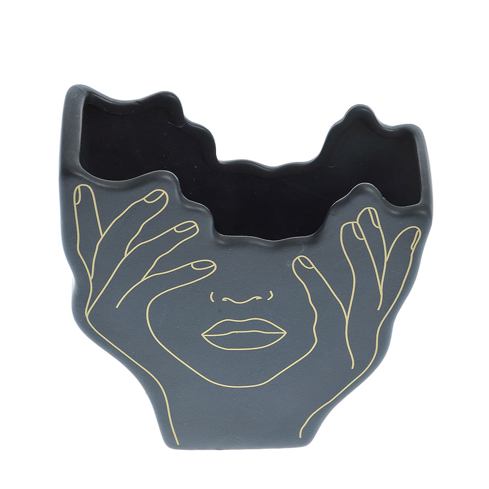 Vaza neagra din ceramica 16 cm - 1 | YEO