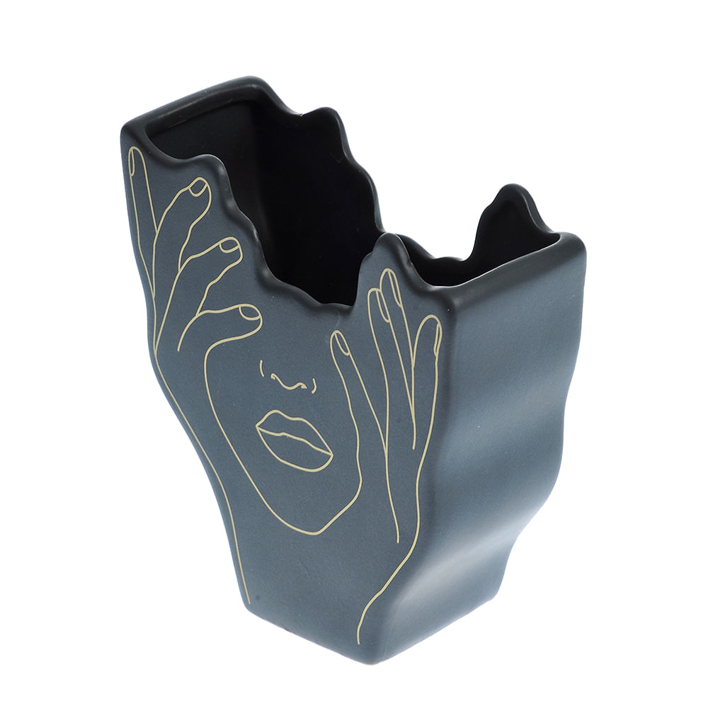 Vaza neagra din ceramica 16 cm - 3 | YEO