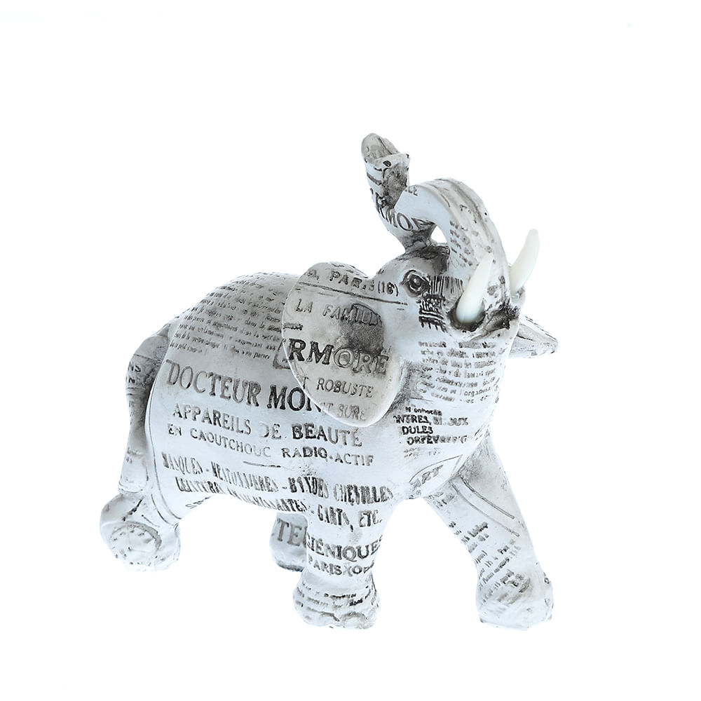 Statueta elefant cu imprimeu ziar - 2 | YEO