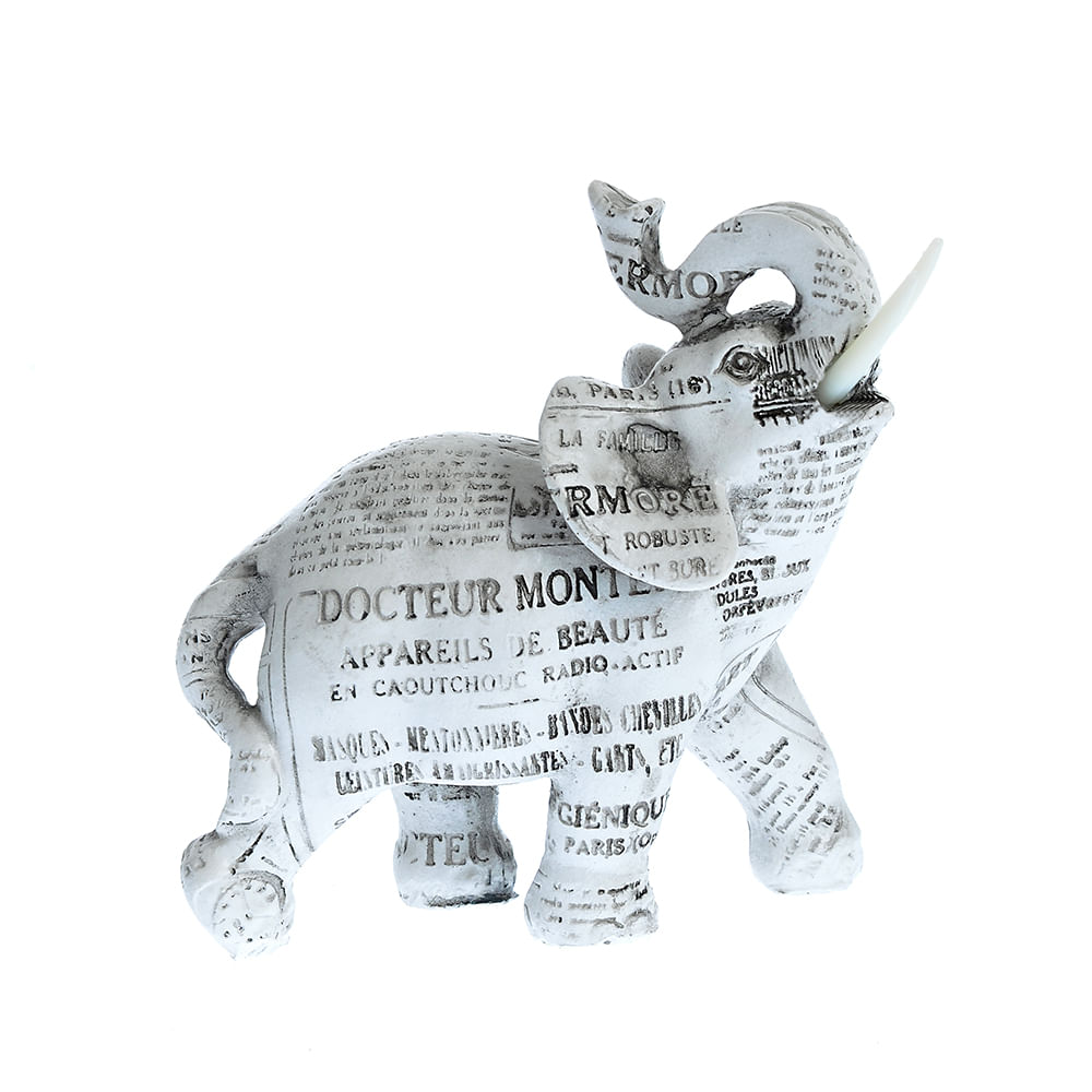 Statueta elefant cu imprimeu ziar - 3 | YEO