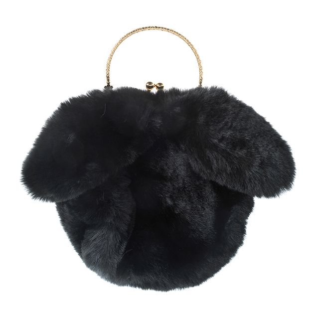 Geanta neagra cu urechi de iepuras