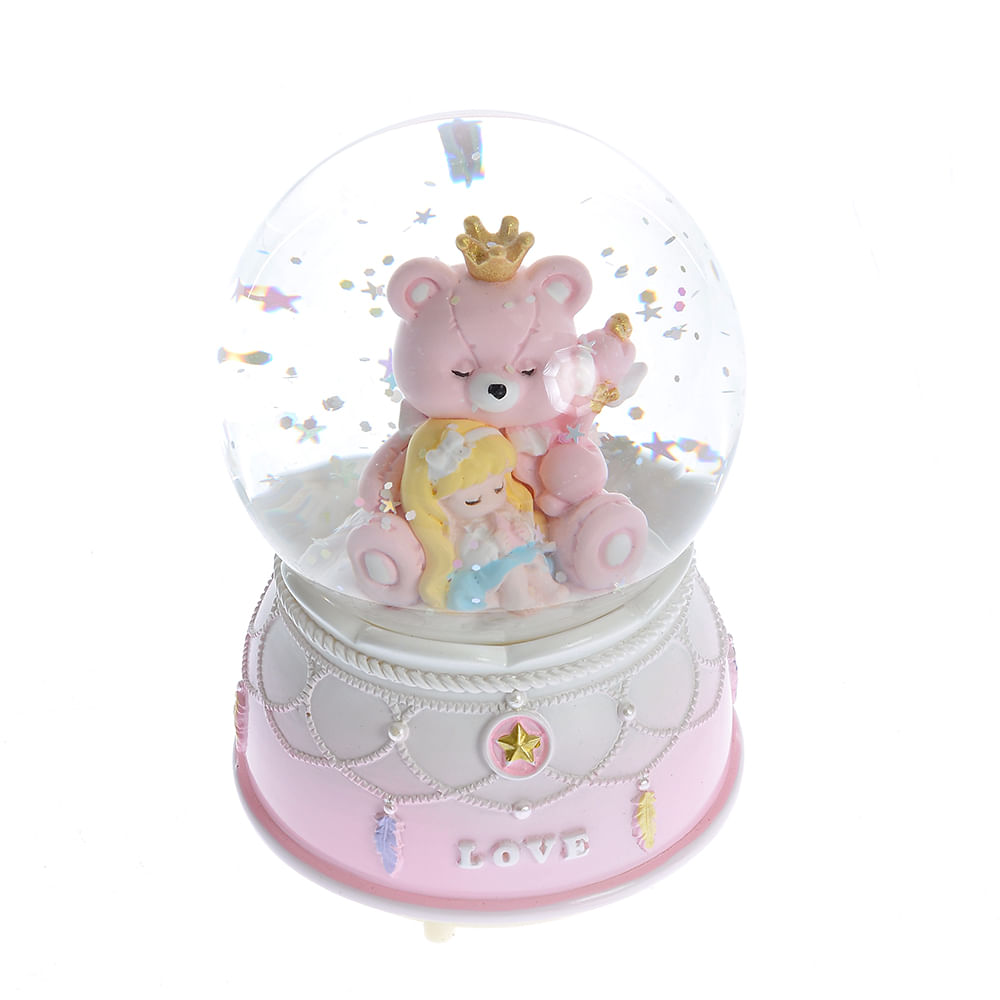 Glob decorativ cu ursulet roz - 1 | YEO