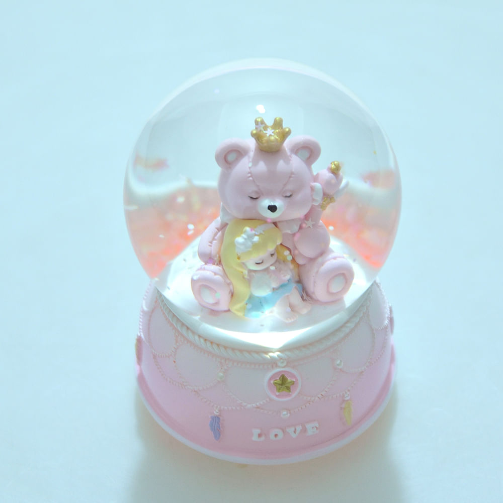 Glob decorativ cu ursulet roz - 2 | YEO