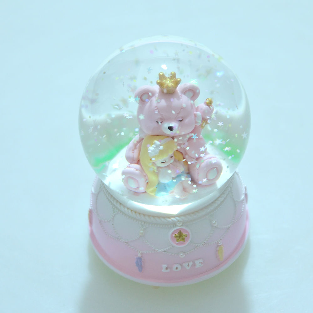 Glob decorativ cu ursulet roz - 3 | YEO