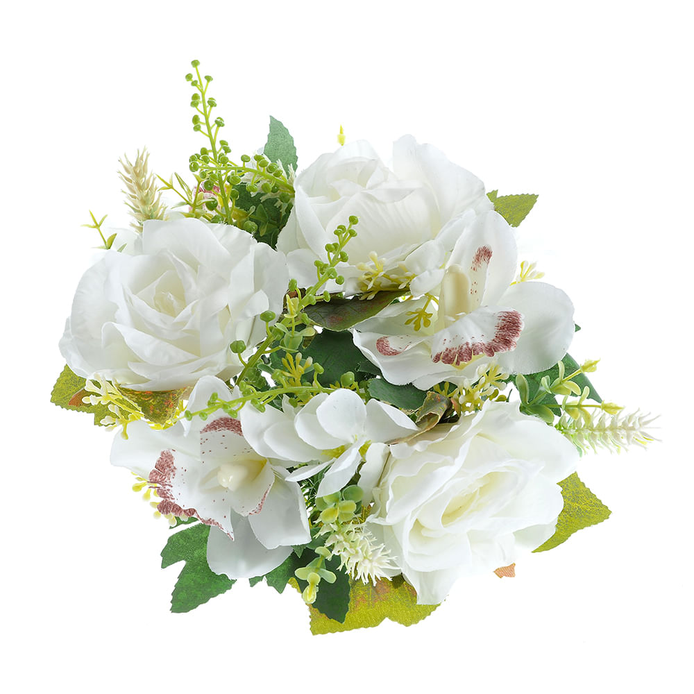 Buchet trandafiri albi 25 cm - 3 | YEO