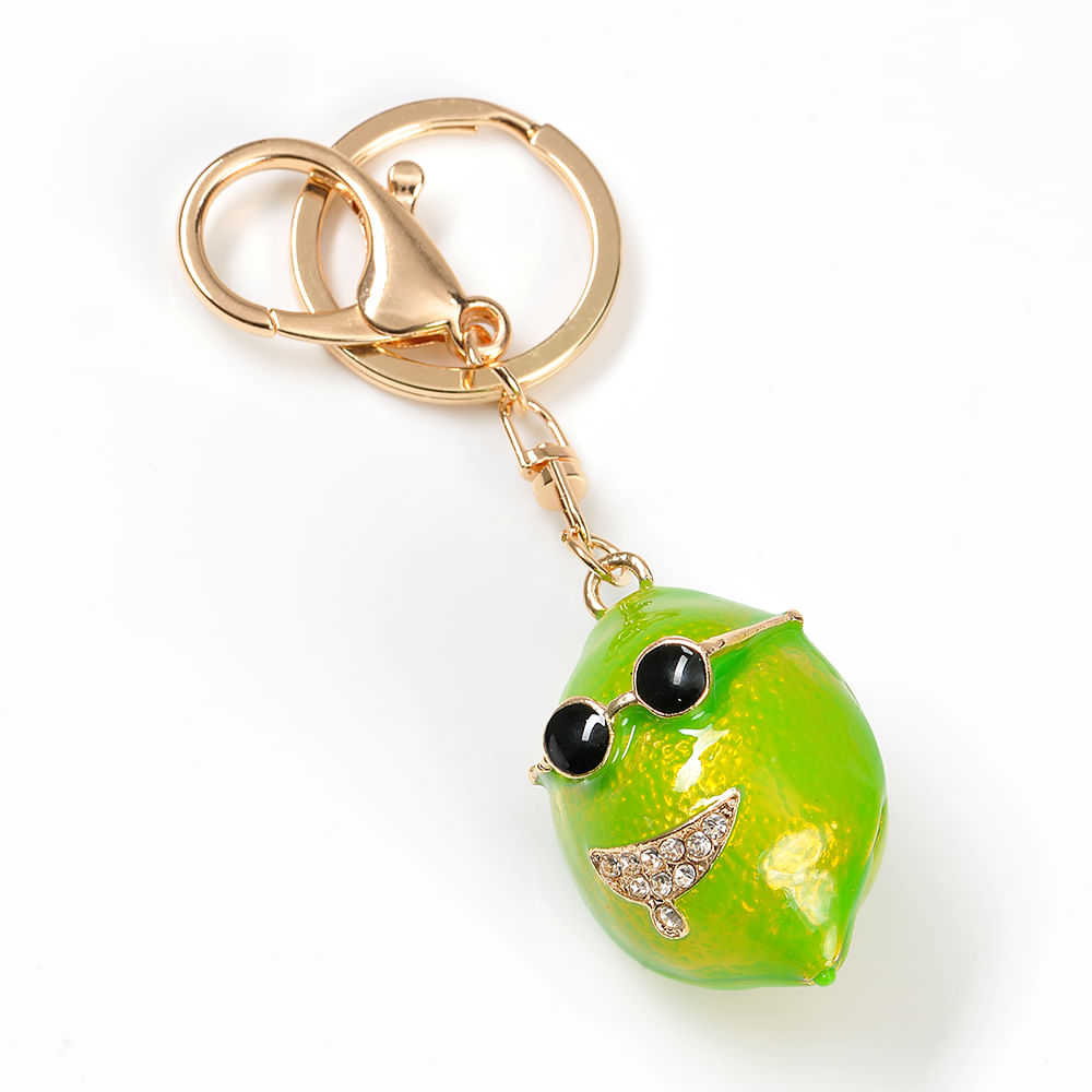 Breloc metalic lime cu ochelari - 1 | YEO