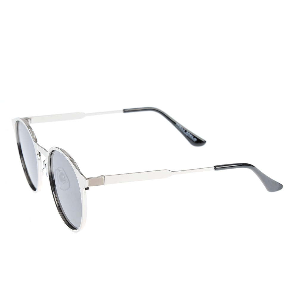 Ochelari de soare argintii cu lentile rotunde si protectie UV 400 - 1 | YEO