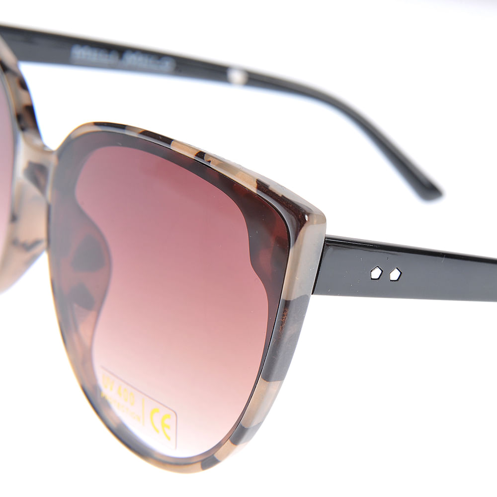 Ochelari de soare maro model animal print - 2 | YEO