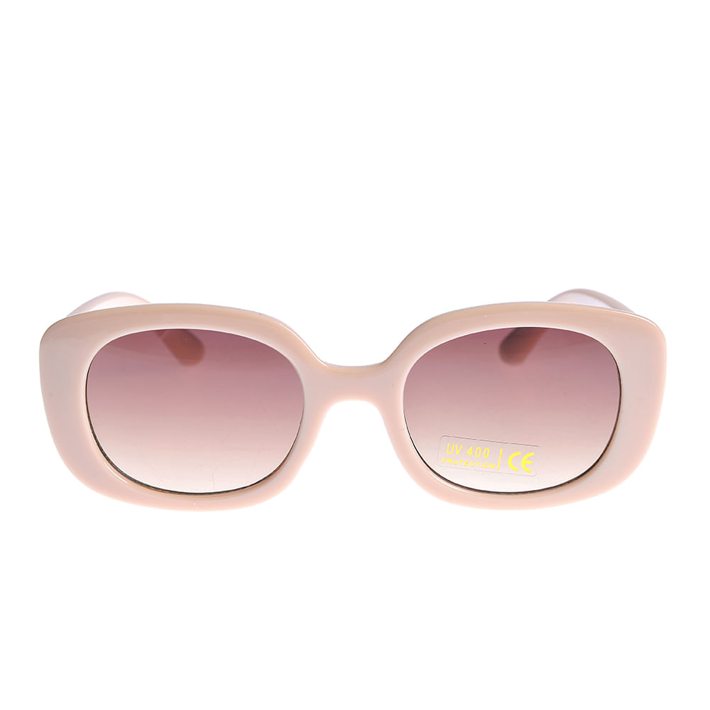 Ochelari de soare bej cu lentile roz