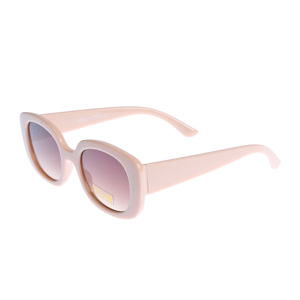 Ochelari de soare bej cu lentile roz - 1 | YEO