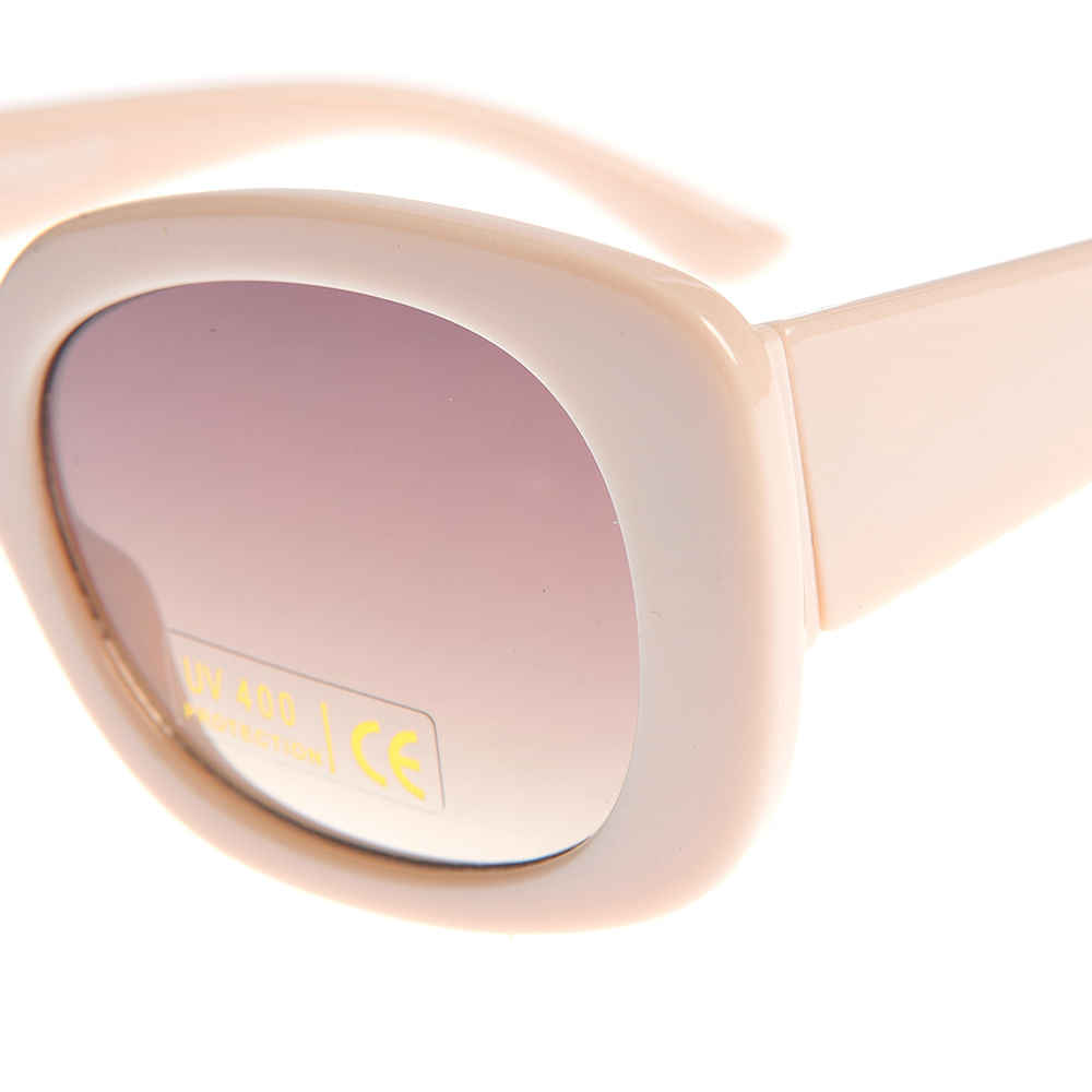 Ochelari de soare bej cu lentile roz - 2 | YEO