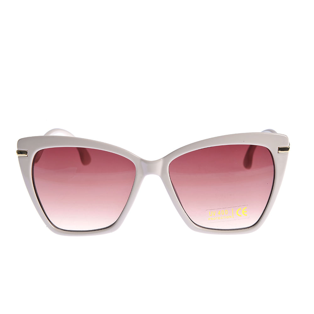 Ochelari de soare bej cu lentile roz