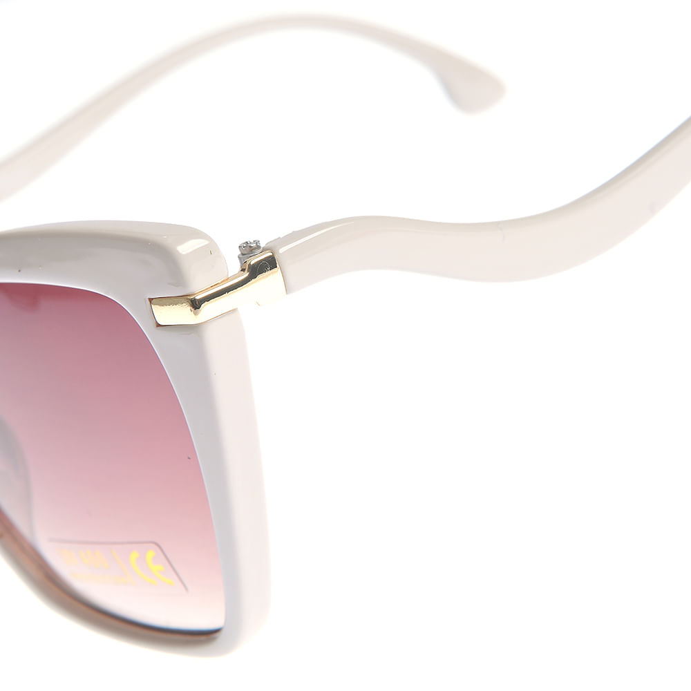 Ochelari de soare bej cu lentile roz - 2 | YEO