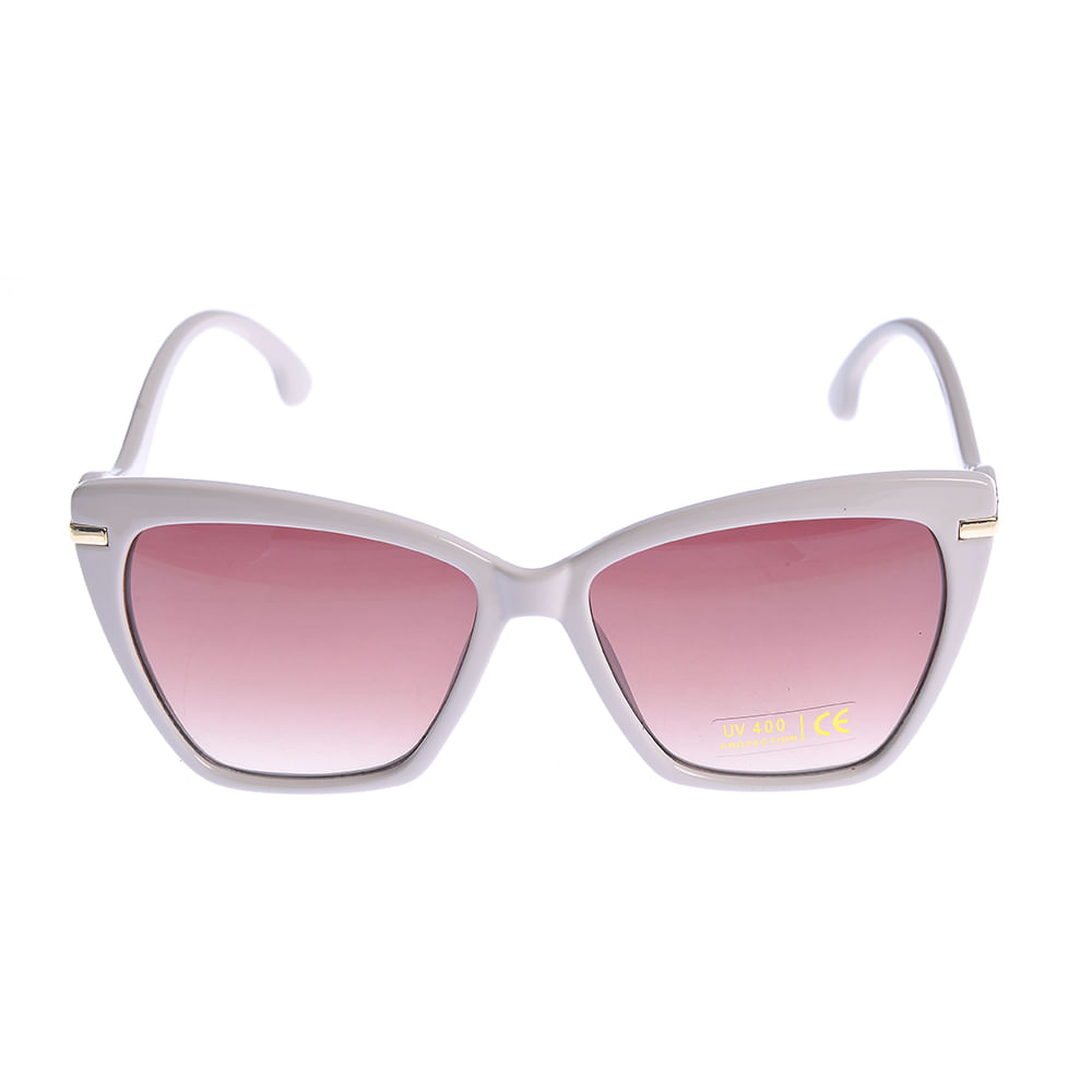 Ochelari de soare bej cu lentile roz - 3 | YEO