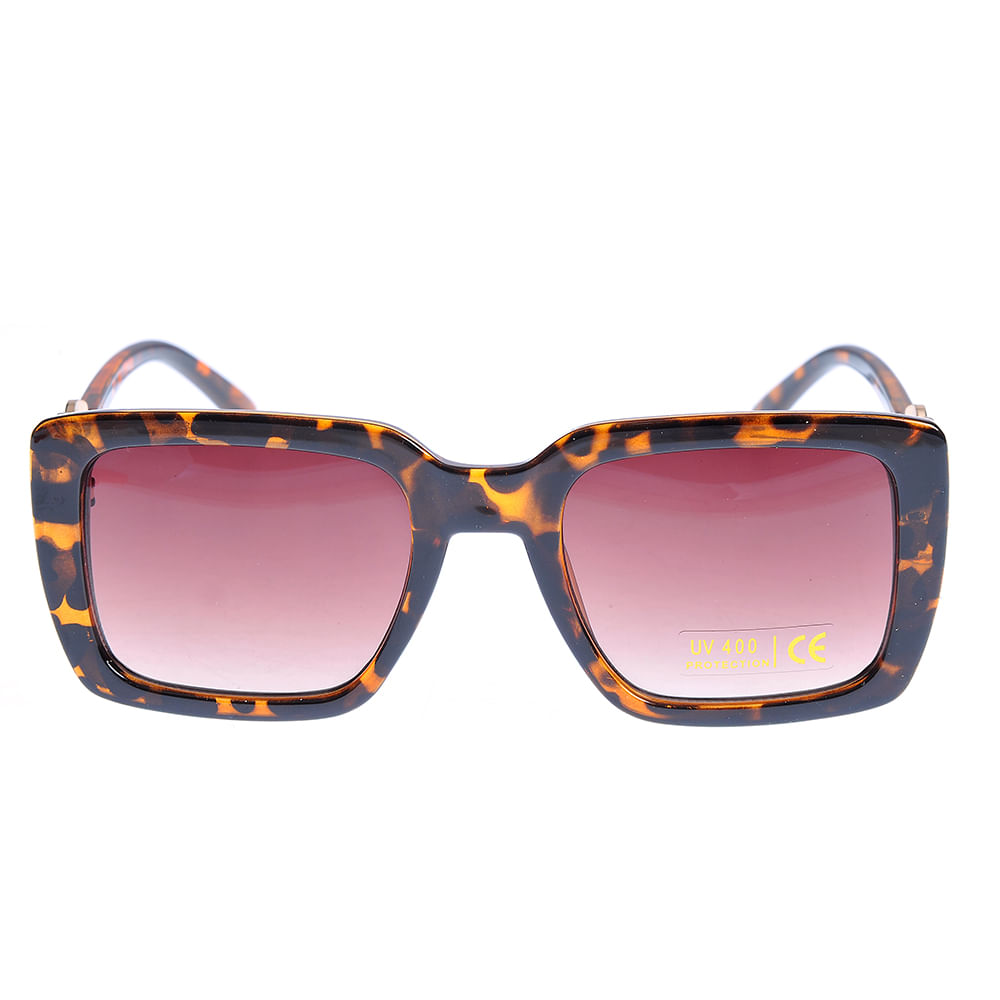 Ochelari de soare animal print cu lentile rosii UV 400