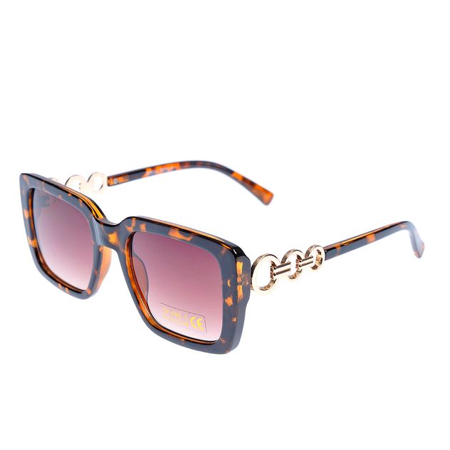 Ochelari de soare animal print cu lentile rosii UV 400