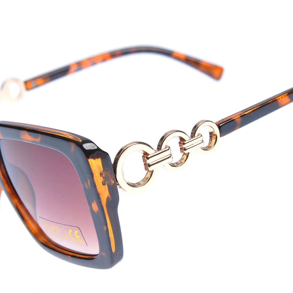 Ochelari de soare animal print cu lentile rosii UV 400 - 2 | YEO