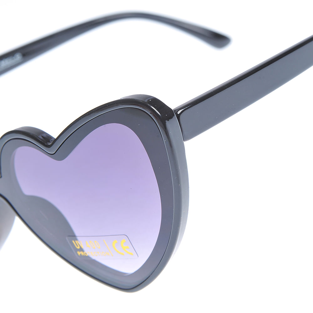 Ochelari de soare negri forma inima - 2 | YEO