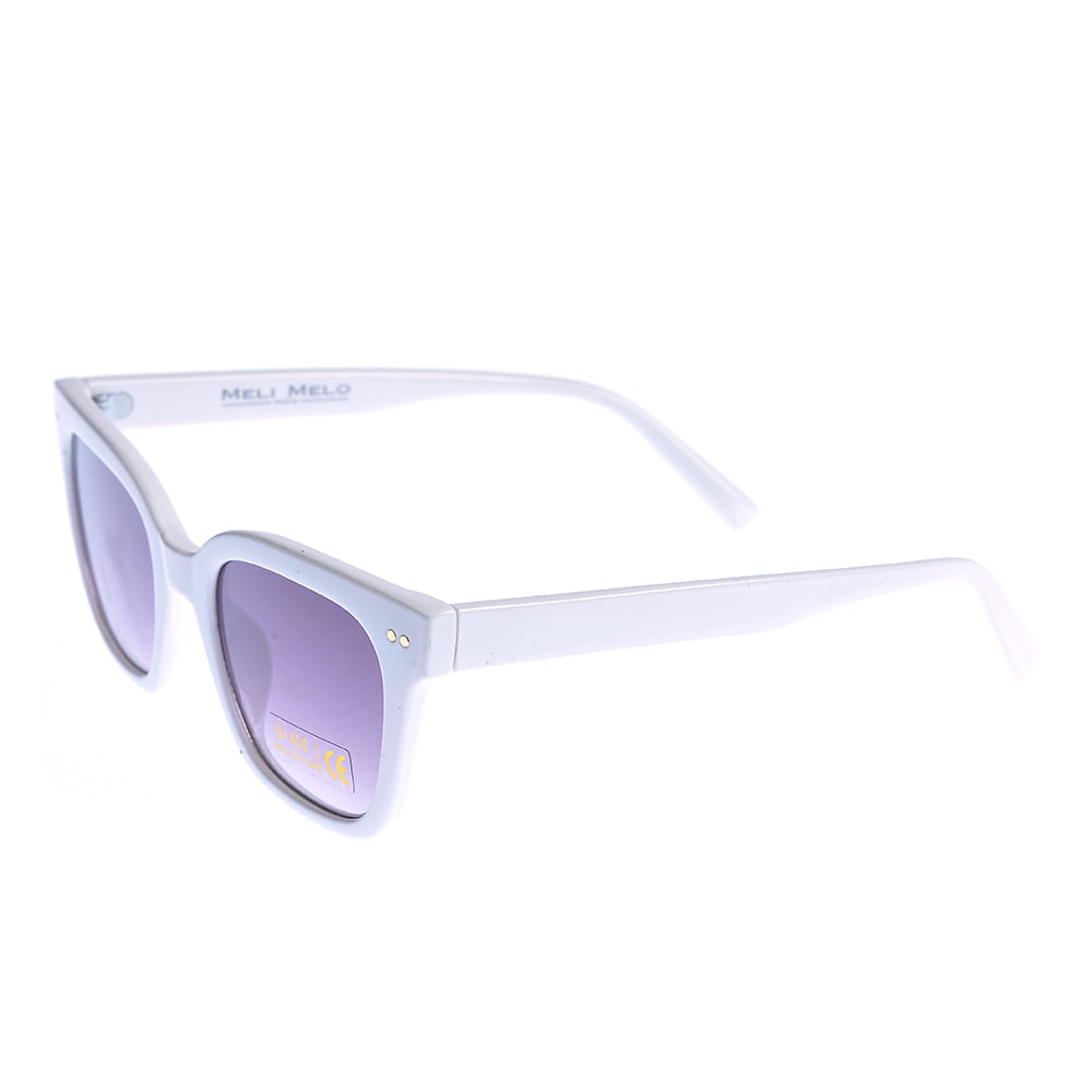 Ochelari de soare albi cu lentile mov - 1 | YEO