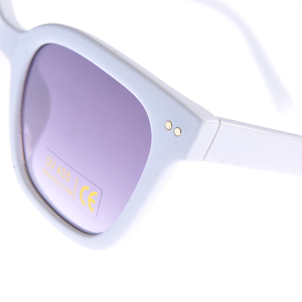 Ochelari de soare albi cu lentile mov - 2 | YEO
