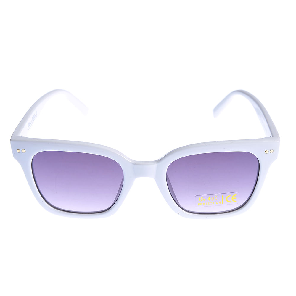 Ochelari de soare albi cu lentile mov - 3 | YEO
