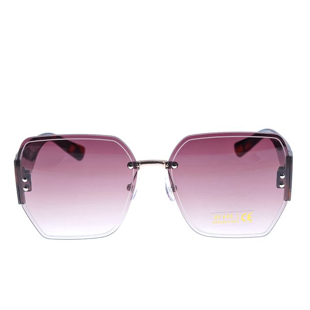 Ochelari de soare maro cu rama animal print