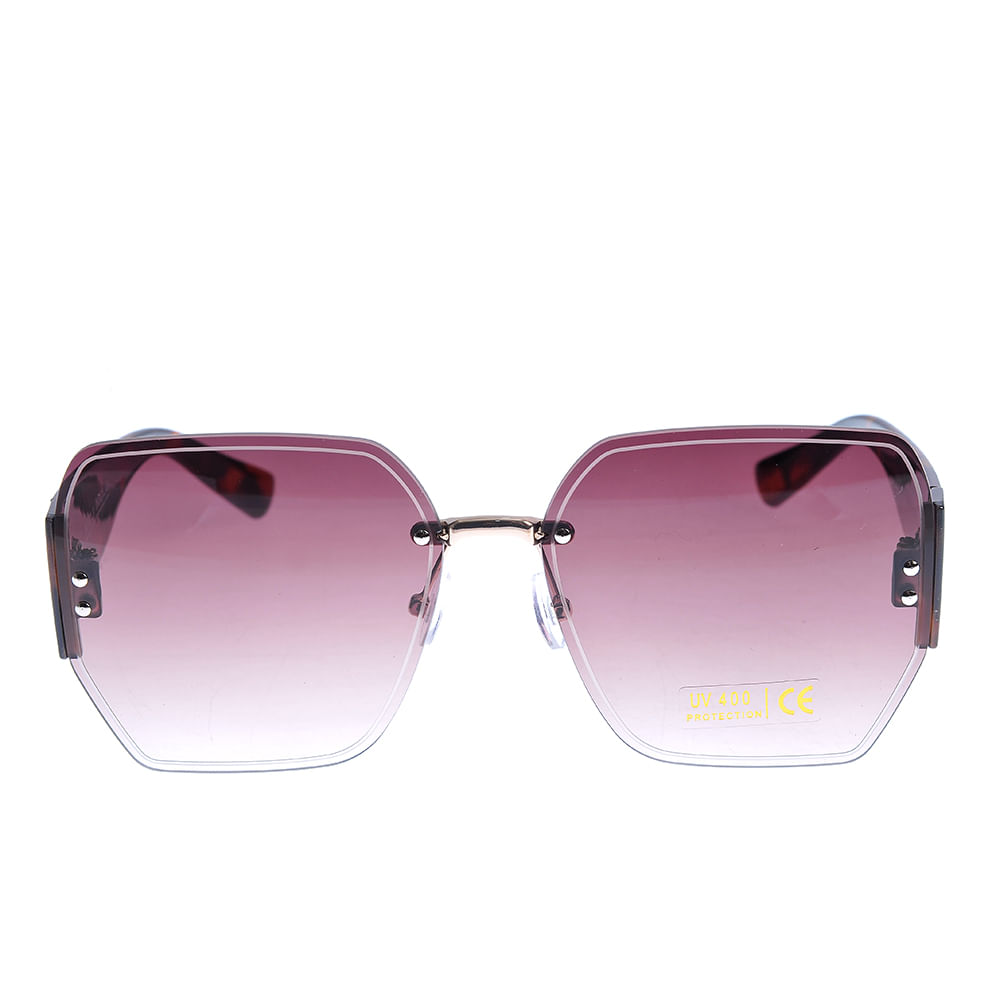 Ochelari de soare maro cu rama animal print