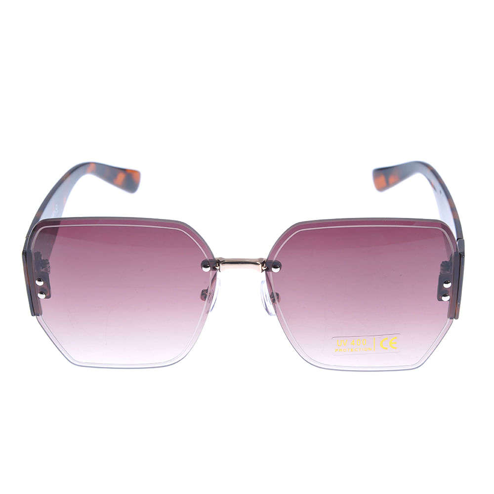 Ochelari de soare maro cu rama animal print - 3 | YEO