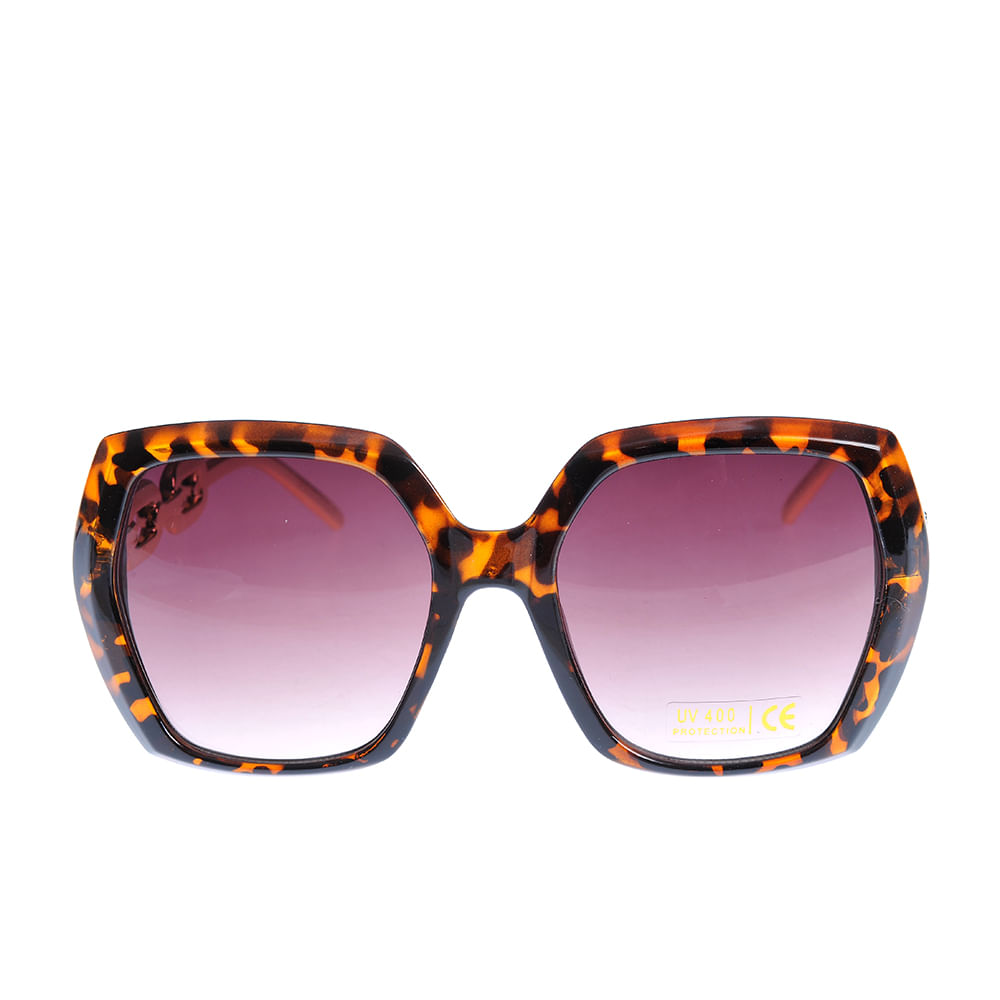 Ochelari de soare maro cu rama animal print