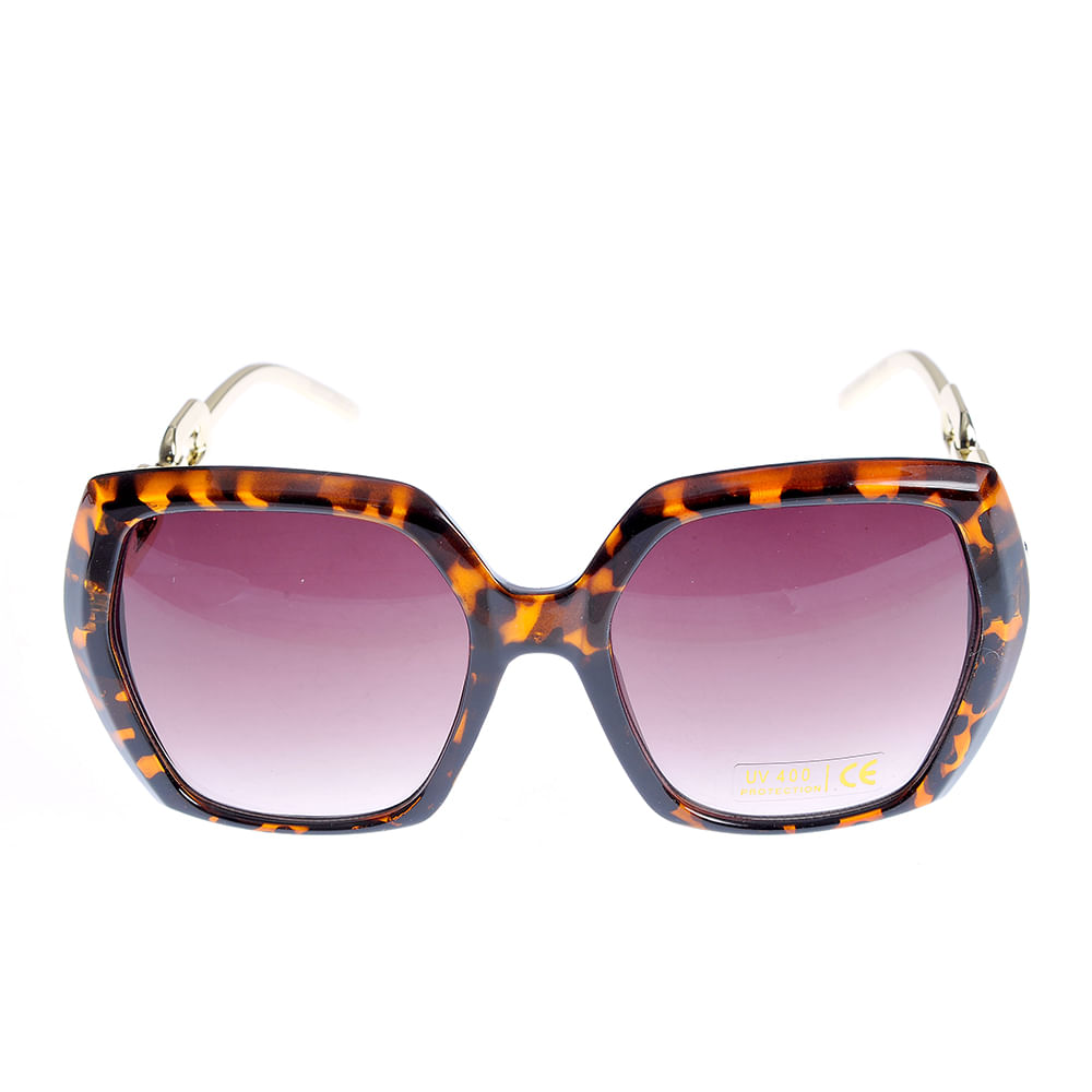 Ochelari de soare maro cu rama animal print - 3 | YEO