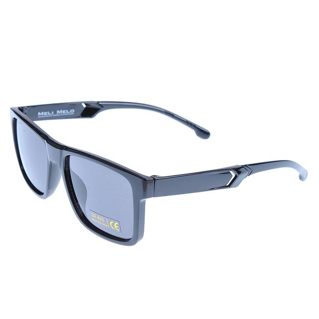 Ochelari de soare negri cu lentile patrate si protectie UV 400
