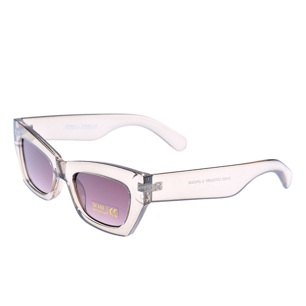 Ochelari de soare bej cu lentile mov - 1 | YEO