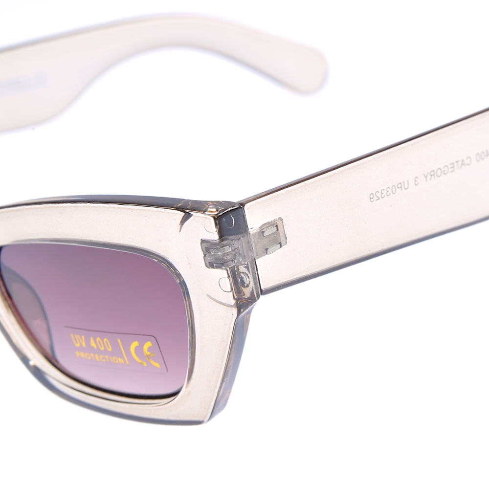 Ochelari de soare bej cu lentile mov - 2 | YEO