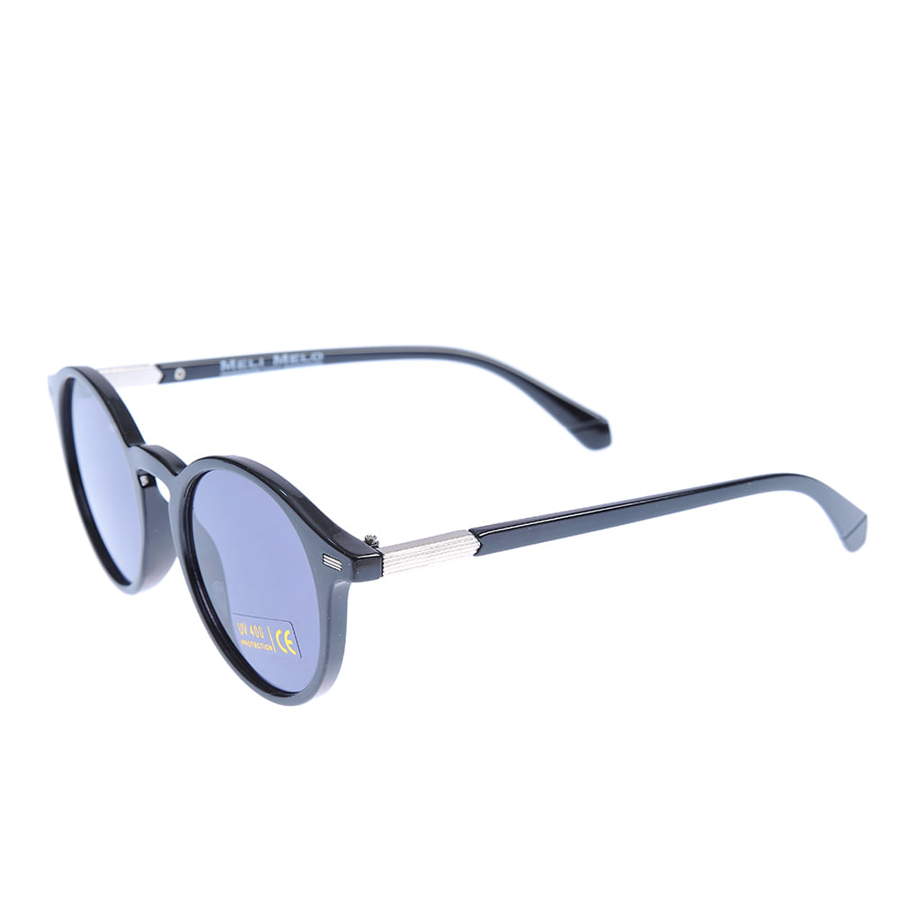 Ochelari de soare negri cu lentile rotunjite - 1 | YEO