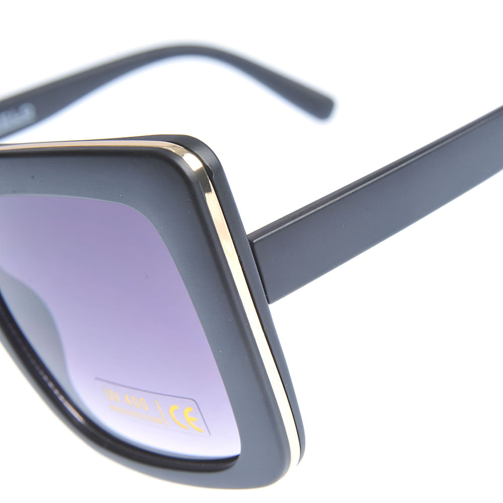 Ochelari de soare negri cu lentile patrate UV 400 - 2 | YEO
